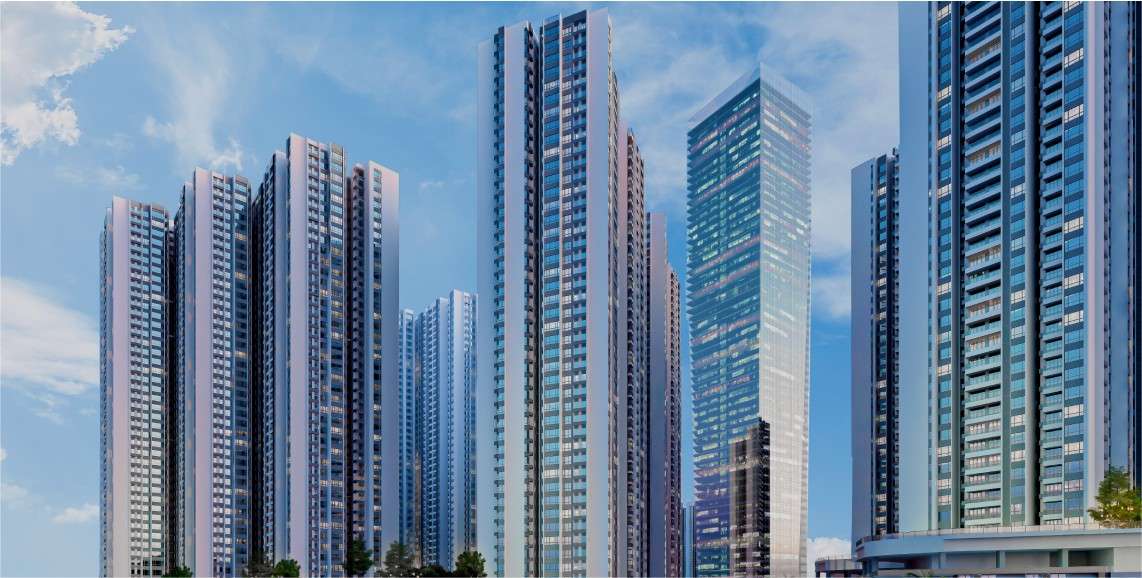 A stunning view of R&F Princess Cove JB, showcasing tall buildings.