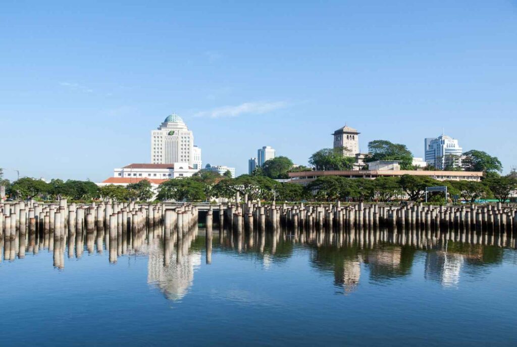 Johor Bahru waterfront skyline and city centre